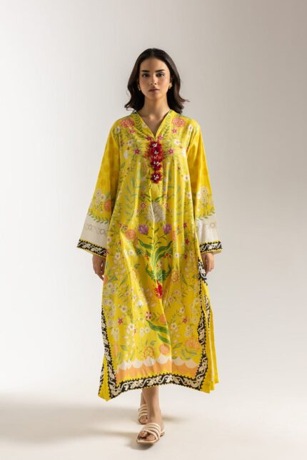 Pakistani Ethnic Yellow Kaftan